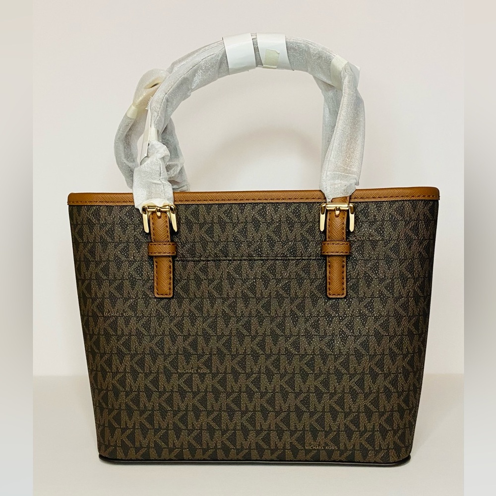 Michael Kors jet set travel xs Brown Monogram Tote - Picture 3 of 6